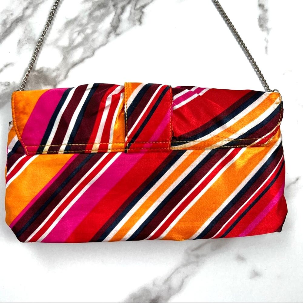 Y2K Old Navy Multicolor Satin Bow Mini Clutch Shoulder Bag 70s Retro Inspired - Picture 3 of 8